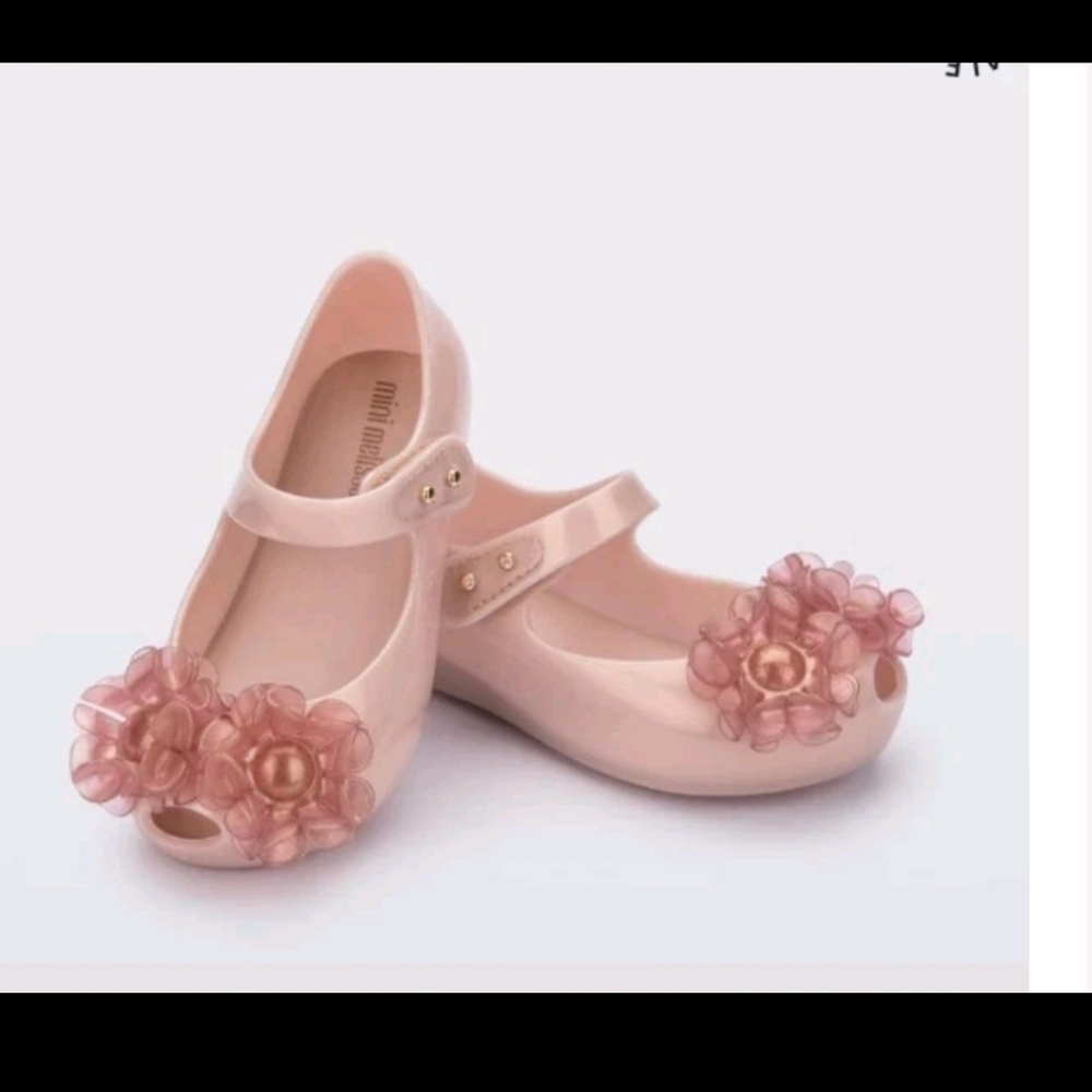 Mini Melissa Girls Pink Jelly Ultragirl Springtime Floral Mary Jane Shoe 10